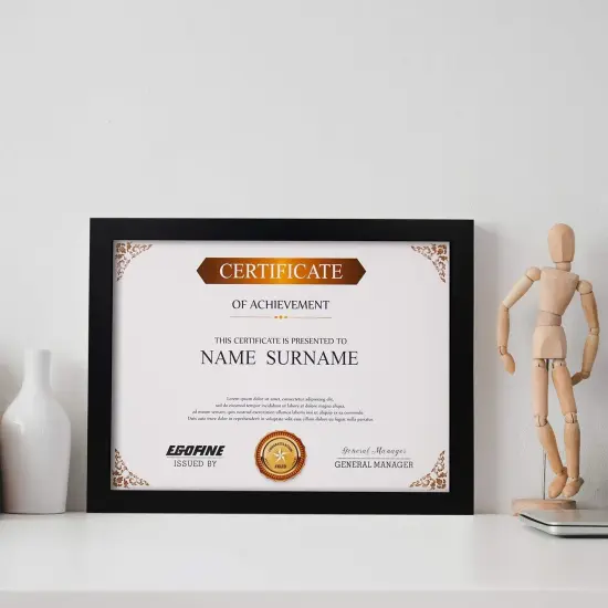 8.5x11 Picture Frames Set of 4, Made of Solid Wood Covered by Plexiglass for Document,Diploma, Certificates and Degree, for Table Top Display and Wall Mounting Photo Frame Black {4}