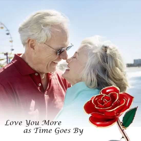 Gold Dipped Rose,24K Gold Rose with Transparent Stand,Real Long Stem Eternity Rose Flower Best for Her,Mom,Wife,Girlfriend,Anniversary,Mothers Day,Birthday,Valentine's,Wedding {4}