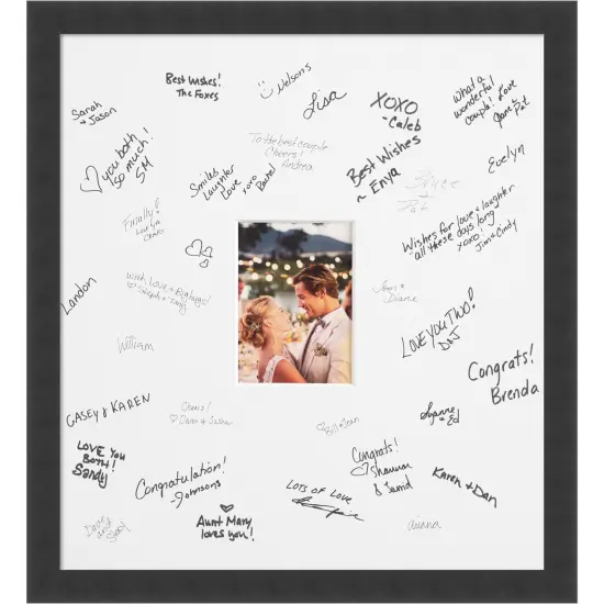 Mezzanotte Signature Mat Picture Frame, Photo Frame Wedding Guest Book Alternative, Autograph Picture Mat for Signature Board, Wedding Celebrations Graduations Support Encouragement or Retirement {1}
