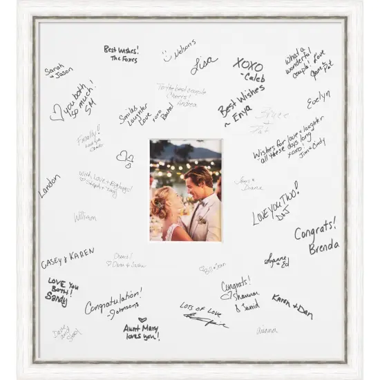 Morgan Signature Mat Picture Frame, Photo Frame Wedding Guest Book Alternative, Autograph Picture Mat for Signature Board, Wedding Celebrations Graduations Support Encouragement or Retirement {1}