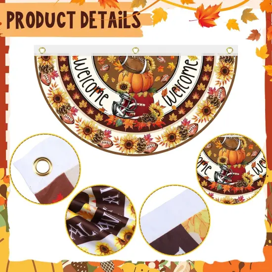 6 Pcs Fall Football Bunting Flag (	yellow) {2}