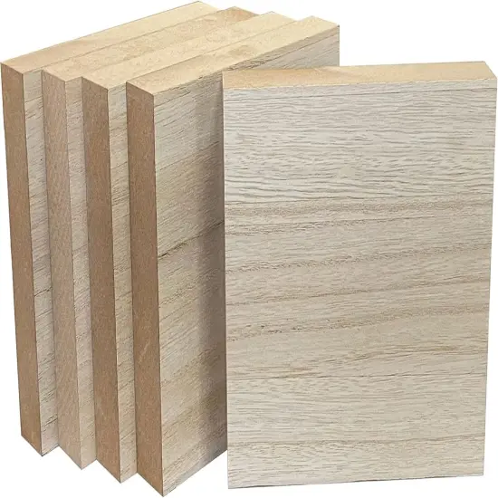 5 Pack Thick MDF Wood Blocks Unfinished Wooden Squares for Crafts (6x6x1 in) {2}