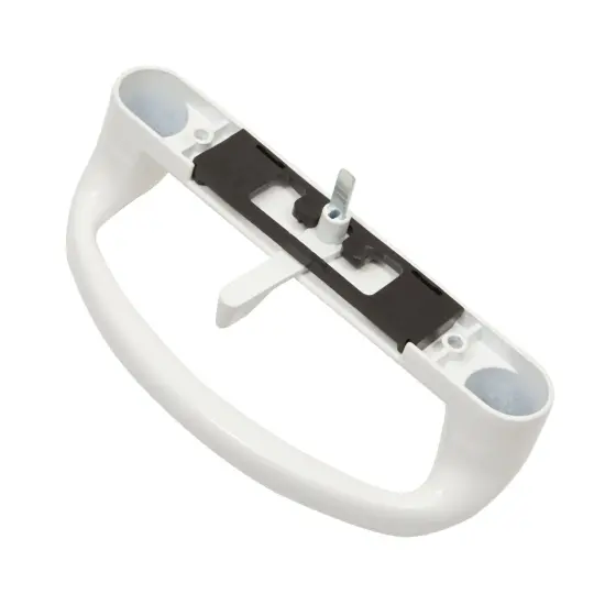 Sliding Glass Patio Door Handle Replacement Set, White Diecast, Mortise Style, Non-Keyed (Fits 3-15/16 Inch Hole Spacing) {7}