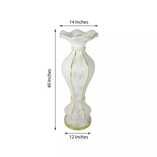 White Gold 40" Ceramic Pot VASE Marble Design MIRROR MOSAIC Party Decorations {4}