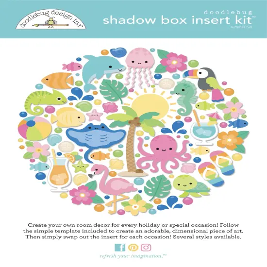 Doodlebug Design Shadow Box Insert Kit-Summer Fun {1}