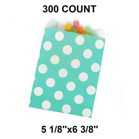 Practical Large Dots Merchandise Bags 5 1/8" x 6 3/8" Aqua {1}