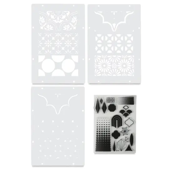 Sizzix Studio Stamp and Stencil Set - Geometric {1}