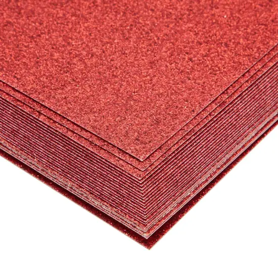 24 Sheets Red Glitter Cardstock Paper 8.5 x 11 for Scrapbooking, DIY Projects, Arts and Crafts (280gsm) {6}
