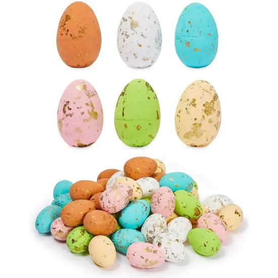 Juvale Foam Easter Eggs for Crafts and Easter Party Decorations, Home Decor (50 Pack) Multicolor {1}