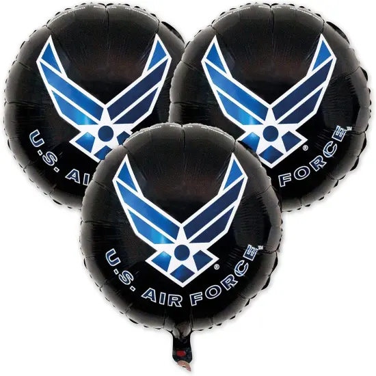 U.S. Air Force logo, 3-18&rdquo; Round Mylar Balloons. Officially Licensed with the U.S. Air Force! {1}