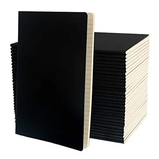 Simply Genius A5 Notebooks for Work, Travel, Business, School & More - College Ruled Notebook - Softcover Journals for Women & Men - Lined Note Books with 92 pages, 5.5" x 8.3" (Black, 30 pack) {1}
