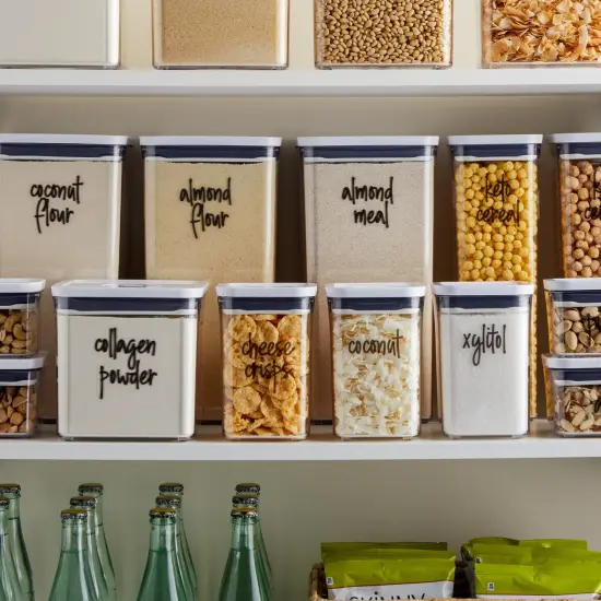 Talented Kitchen 170 Keto Kitchen Pantry Labels for Food Storage Containers, Removable Black Script on Clear Stickers for Organizing Ingredients (Water Resistant) {3}