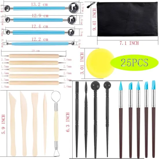 25Pcs Basic Wood Ceramics Carving {2}