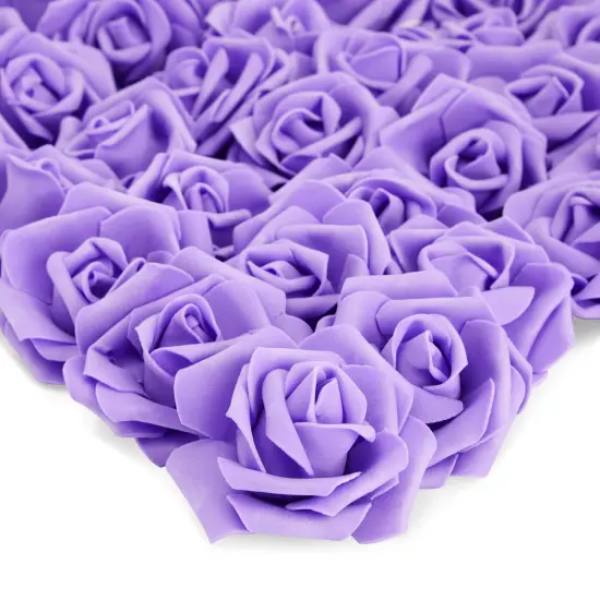 Juvale 100 Pack Purple Artificial Flowers - 3 Inches, Fake Carnations for Wedding, Bridal Shower & Valentine's Day Decorations, Arts and Crafts {1}