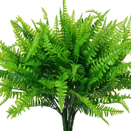 10 Bundles Boston Fern Outdoors Decor Faux Ferns Artificial Plants {1}