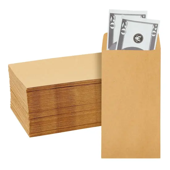Juvale 100 Pack Brown #7 Small Money Envelopes for Cash, 3.5 x 6.5 Inch Budgeting, Banks, Money Saving Challenges, Currency Envelopes for Coins, Budget Planning, 130 GSM {1}