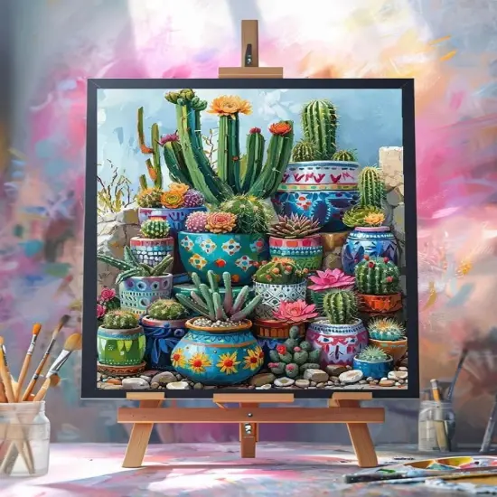 Paint by Numbers Kit for Adult, Adults' Paint-by-Number Kits, Cactus Acrylic Simple Painting by Numbers Kits on Canvas, Digital Oil Number Painting Kits {4}