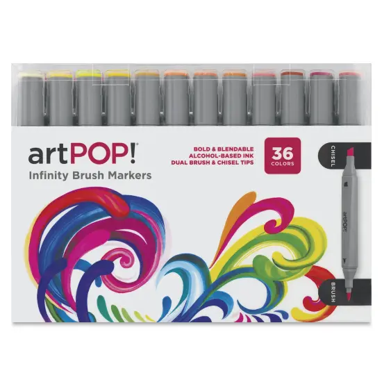 artPOP! Infinity Brush Markers (36 Pack) - Professional Dual Tip Alcohol Markers Set - Brush & Chisel - Artist Quality for Illustration, Design, Manga & Adult Coloring - Ergonomic Design {3}