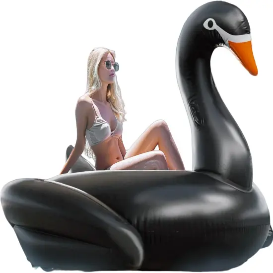Giant Pool Float Adult Heavy Duty 70" Black Swan Pool Floaties for Adults Swimming Pool Lounger Float Pool Chair Float for Pool Games Beach Party Outdoor Water Play {1}