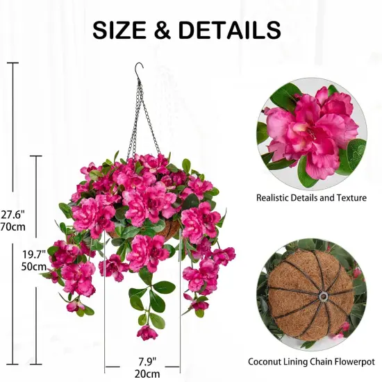 Fake Hanging Flowers with Basket, Artificial Bougainvillea {2}