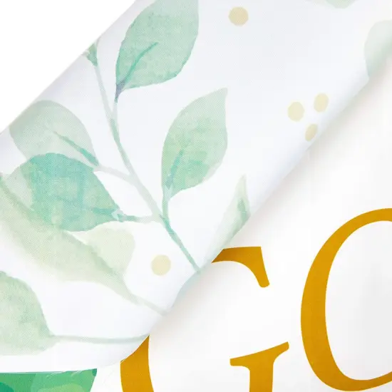 Baptism Photo Booth Backdrop for First Communion Decorations, God Bless (5 x 7 Feet) Green {5}