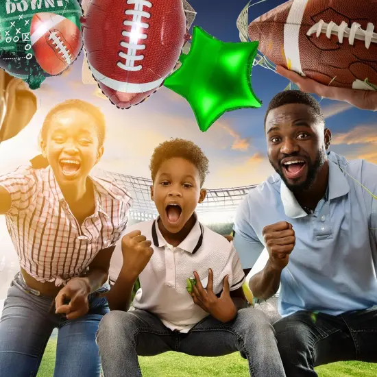 6 Pieces Football Balloons Set Football Field Balloons and Football Foil Balloons for Tailgate Football Theme Supplies Game Day Birthday Party Decorations, Football Birthday Party Supplies {3}