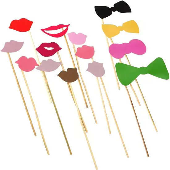 Photo Booth Props DIY Kit Dress-up Accessories Party Favors for Wedding Party Reunions Birthdays,60 pieces {4}