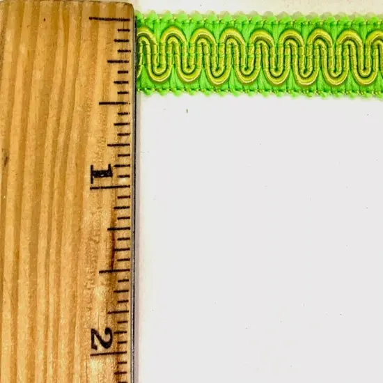 1/2" Scroll Braid Gimp w/ Backing - 12 Continuous Yards - Many Color Options! Lime {2}