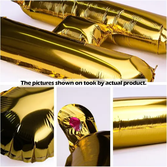 [52 PCS] 16" Foil Gold Letter Balloons 2 Sets of A-Z, Mylar Aluminum Hanging Alphabet for Graduation New Year eve Birthday Party Decorations {3}