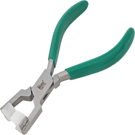 Double Nylon Jaw Ring Bending Plier, 5.5 inches (140mm), Green PVC comfort grip handle, no spring, for protecting wire when bending {3}