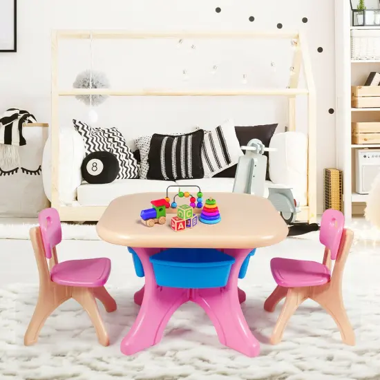 Kids Activity Table and Chair Set Play with Storage Multicolor {3}