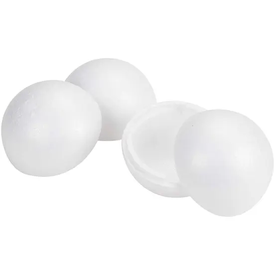 Two Halve Foam Balls for Arts and Crafts Supplies (4 In, 4 Pack) White {5}