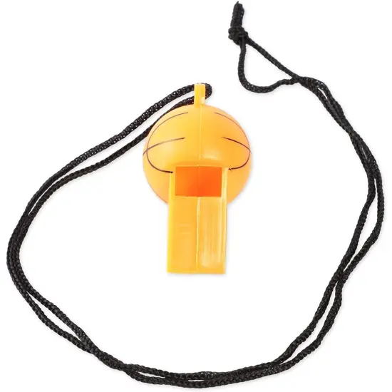 Basketball Whistles for Party Favor, Sports Birthday Supplies (24 Pack) Orange {5}