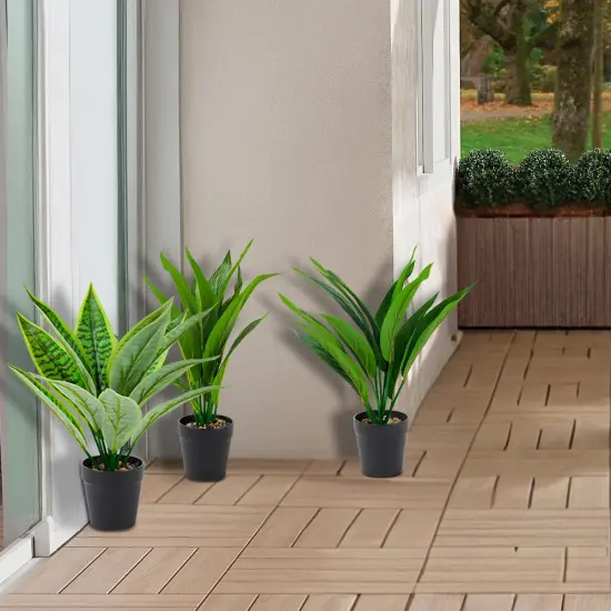 3-Pack Small Artificial Potted Plants Realistic Fake Greenery for Home, Office, Farmhouse & Bathroom Decor, Mini Faux Plants in Durable Plastic Pots {4}