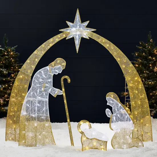 Best Choice Products Lighted 2D Christmas Nativity Scene Outdoor Décor w/ Twinkling LED Lights {2}