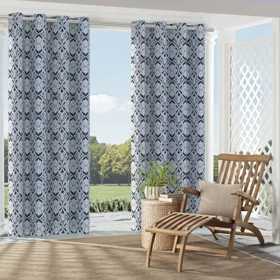 Prussian - Blue Damask Upholstery Fabric 54 Inches" {2}