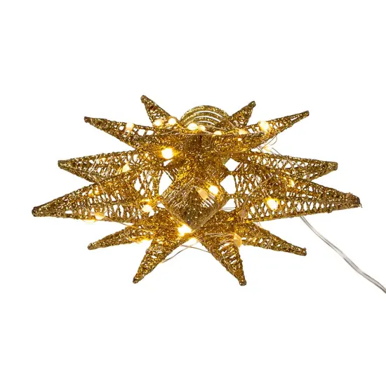 Twinkling Superbright LED Gold Starburst Treetopper {4}