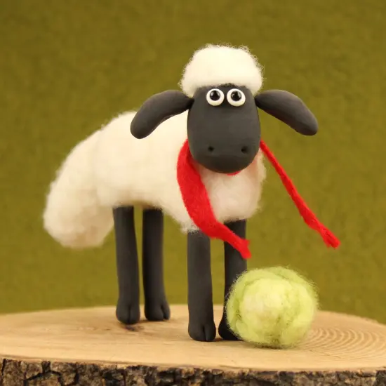 Felting Kit - Aardman Shaun the Sheep - on four legs Needle Felt Kit {1}
