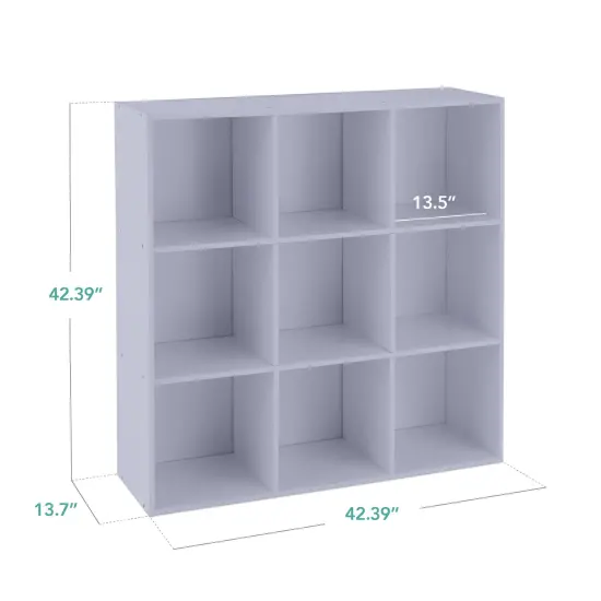Best Choice Products 9-Cube Bookshelf, 13.5in Display Storage System, Organizer w/ Removable Back Panels Lavender {2}