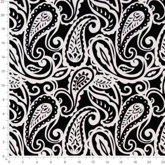 Raven - Black Paisley Upholstery Fabric 54 Inches" {4}