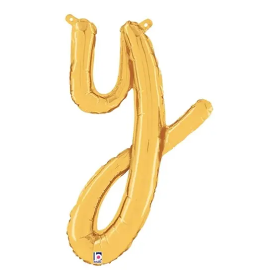 Betallic&reg; 24 inch Script Letter Y Gold Air Fill Only {3}