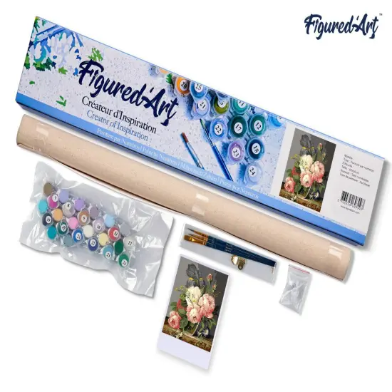 Figured'Art Paint by Numbers for Adults Bouquet of Wild Flowers 16"x20" - Craft Art Painting DIY Kit Rolled Canvas without frame {5}
