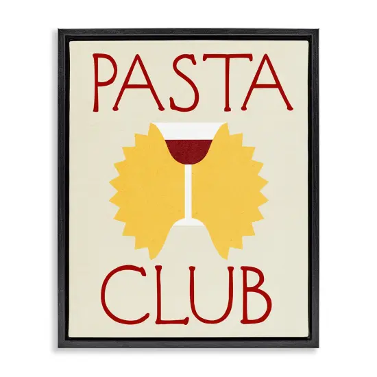 Stupell Industries Pasta Club with Wine Floater Framed Canvas Wall Art Design by Daphne Polselli {1}