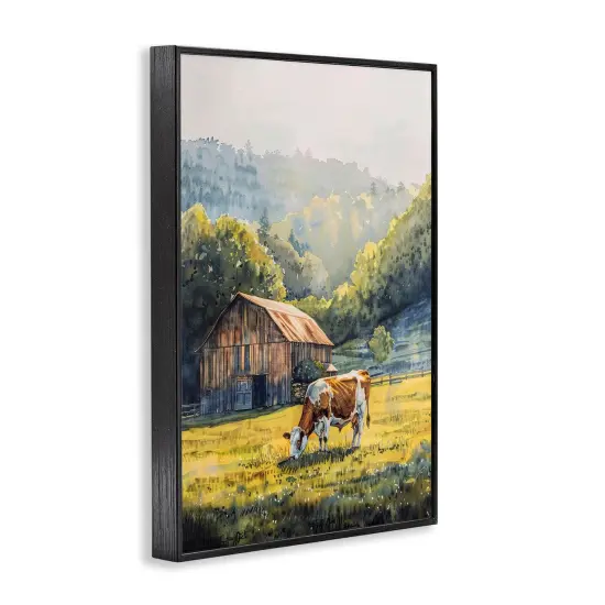 Stupell Industries Brown Spotted Cow Grazing Framed Giclee Wall Art Design by Franklyn Gregory {3}