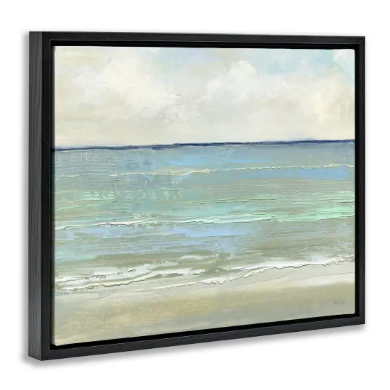 Stupell Industries Horizontal Beach Brush Strokes Floater Framed Canvas Wall Art Design by Sally Swatland {3}