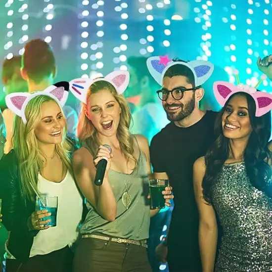 4 pcs Cat Ears Headband Set Party Decorations Headbands,Plush Soft Ears Headband for Cartoon Cosplay Costume Accessories {4}