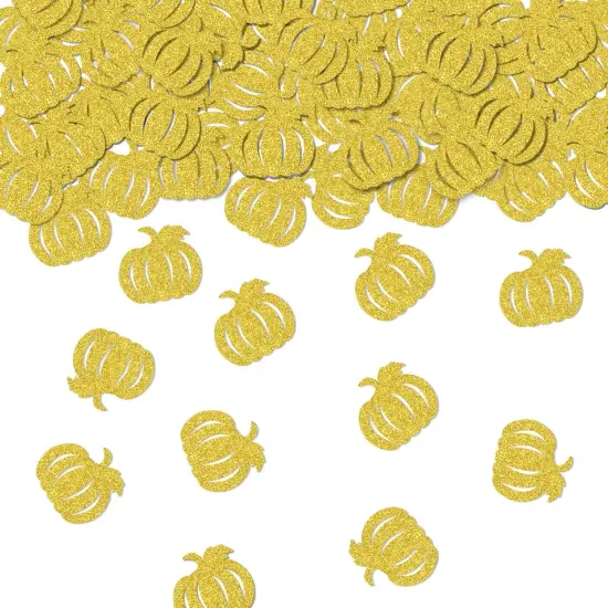 Little Pumpkin Confetti, Thanksgiving Party Decorations for Table, Pumpkin Baby Shower Thanksgiving Autumn Fall Wedding Party Supplies, Gold Glitter 200PCS {1}