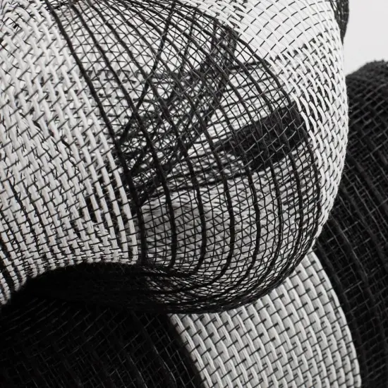 10.5" Poly Jute Deco Mesh Ribbon: Black & White (10 Yards) {2}