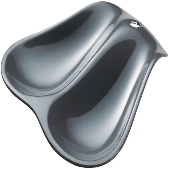 Hutzler Twin Double Melamine Spoon Rest - Sleek Design Holds 2 Large Spoons Orange {5}