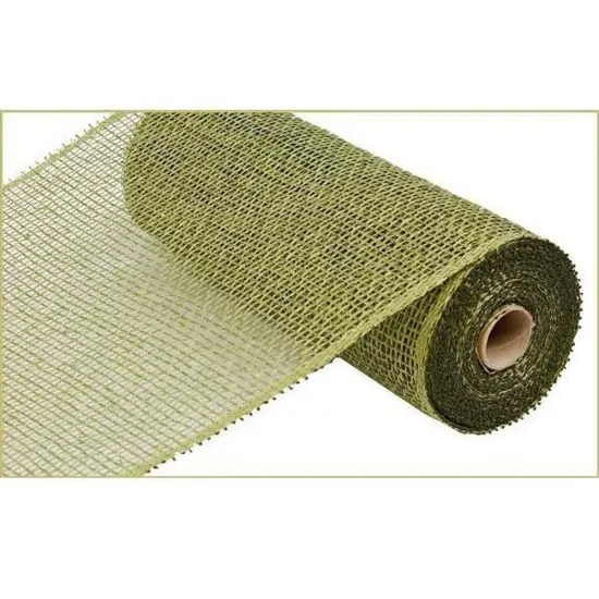10" Poly Burlap Mesh Ribbon: Olive Green {1}